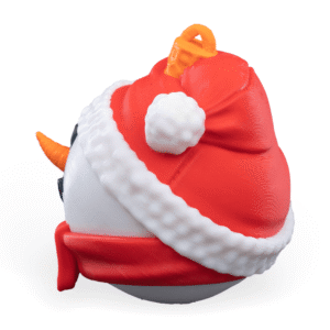 Happy Snowman Ornament | 3D Printed Xmas Decor | Unique Stocking Stuffer | Modern Red & White Bauble - Image 7