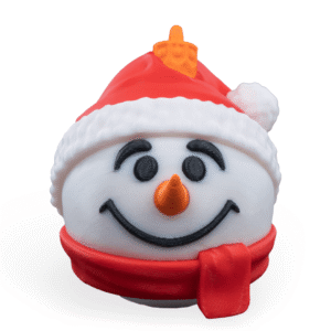 Happy Snowman Ornament | 3D Printed Xmas Decor | Unique Stocking Stuffer | Modern Red & White Bauble - Image 3